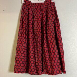 Raphaella Polka Dot Rockabilly Retro Skirt, Red and Black, Women's Size 10